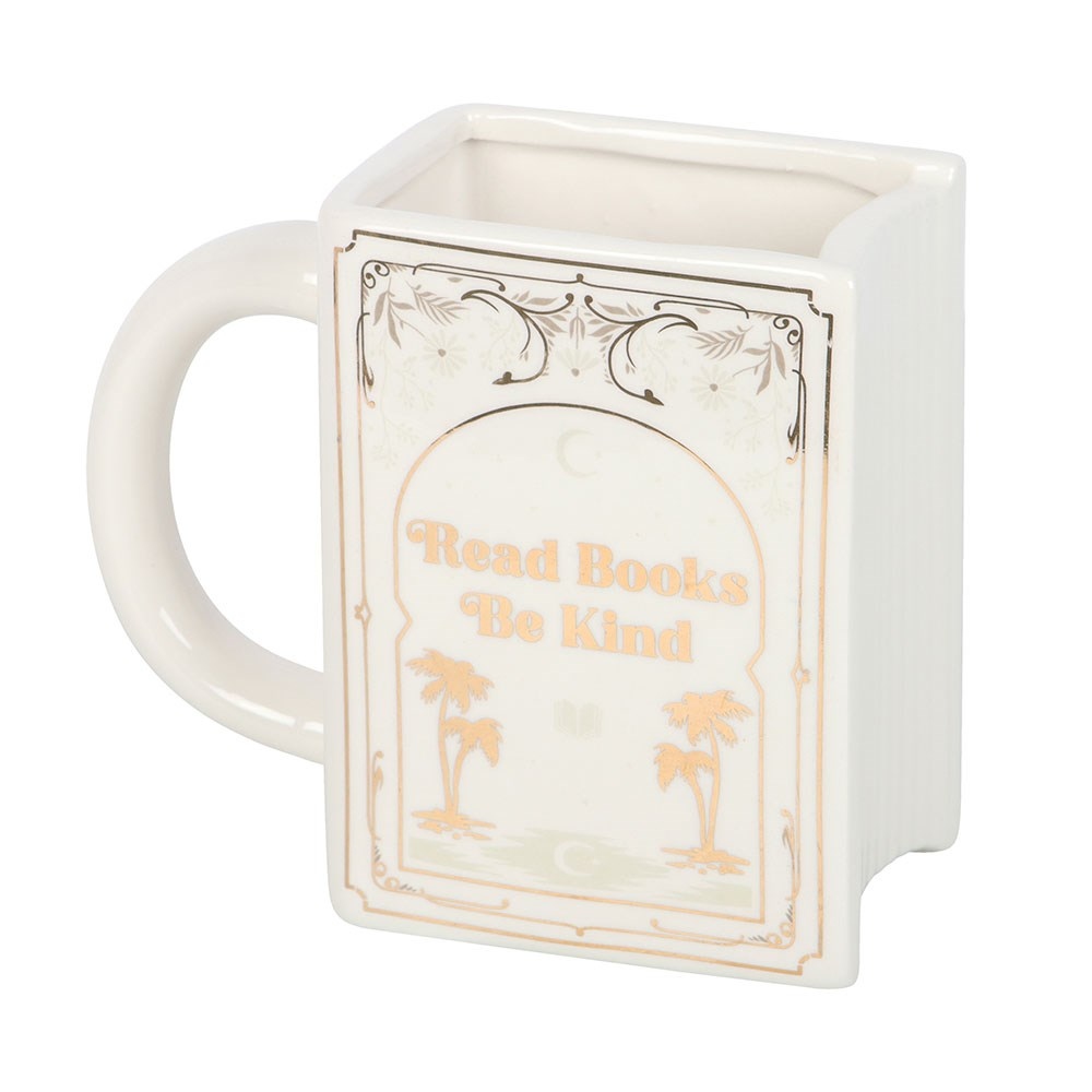 Something Different - Read Books Be Kind White Book Shaped Tasse - Mehrfarben